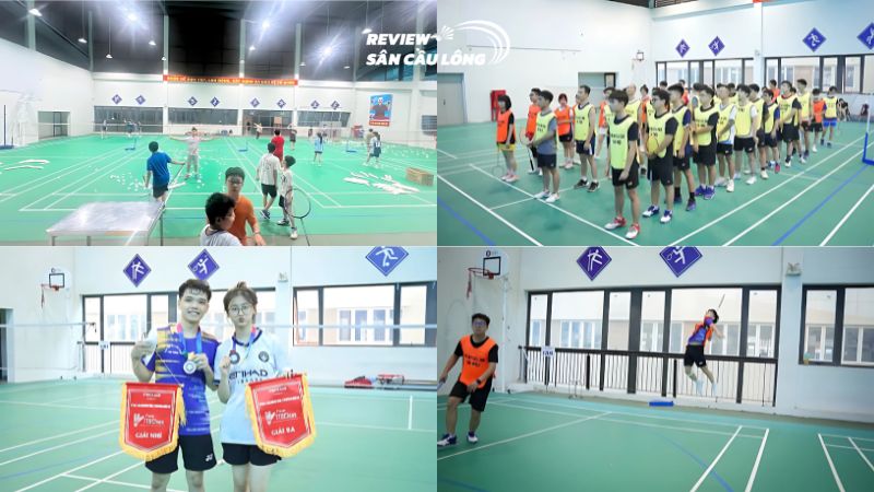Sân cầu lông Mỹ Đình Nam Từ Liêm có ánh sáng tốt và không gian rộng